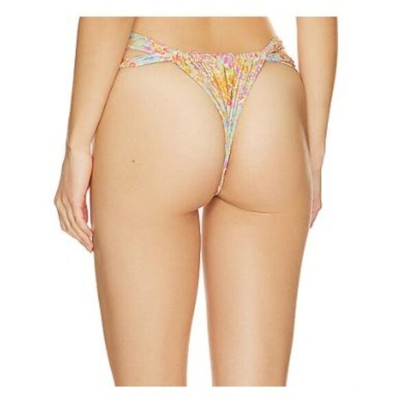 NEW Stone Fox Swim Bijou String Bikini Bottom in Flower Fields Beach Sun Size XL - Picture 2 of 2